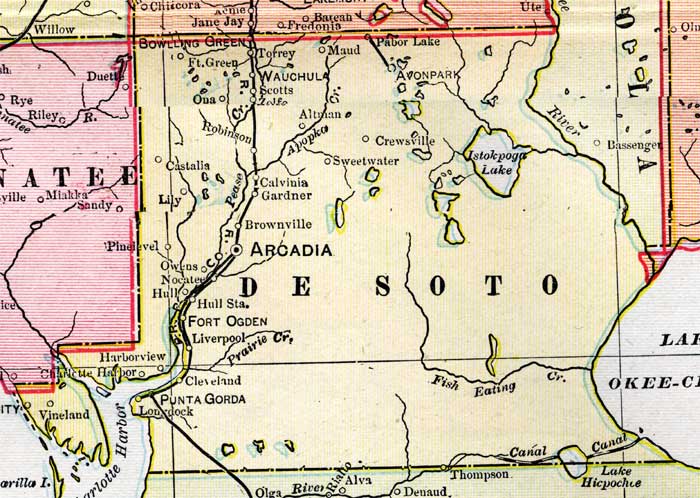 Map of De Soto County, Florida, 1899