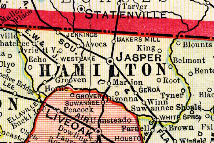 Map of Hamilton County, Florida, 1899
