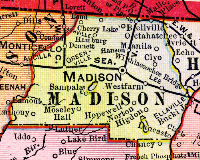 Map of Madison County, Florida, 1899
