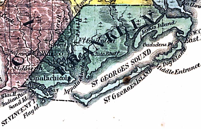 Map Of Franklin County Florida 1856