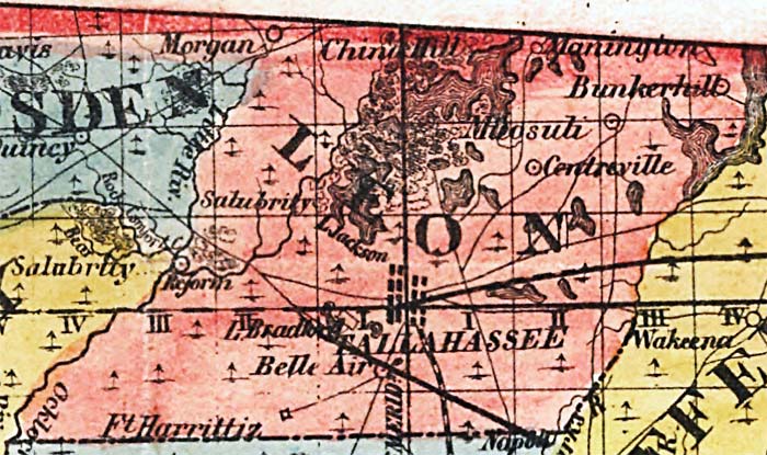 Map of Leon County, Florida, 1856