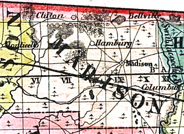 Map of Madison County, Florida, 1856
