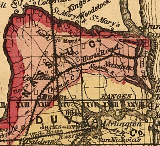 Map of Nassau County, Florida, 1874