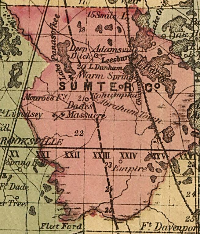Map of Sumter County, Florida, 1874