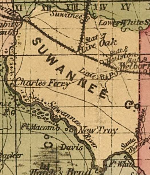 Map of Suwannee County, Florida, 1874