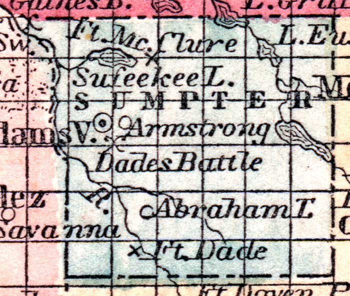 Map of Sumter County, Florida, 1857