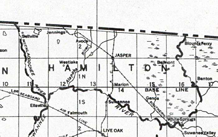 Map of Hamilton County, Florida, 1932