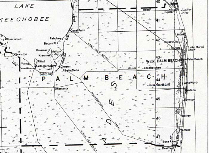 Map of Palm Beach County, Florida, 1932