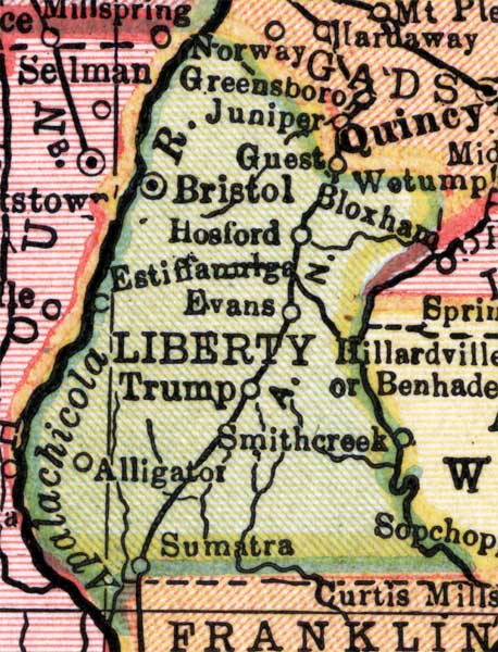 Map of Liberty County, Florida, 1910