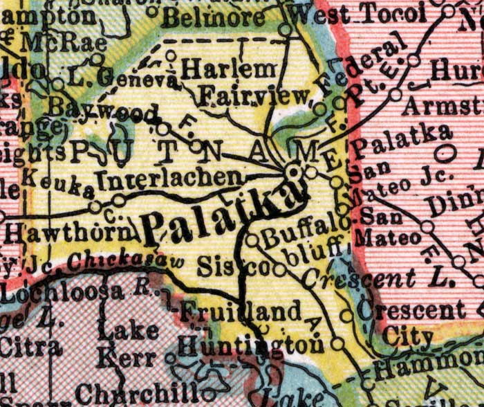 Map of Putnam County, Florida, 1910