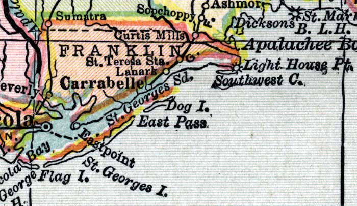 Map of Franklin County, Florida, 1916