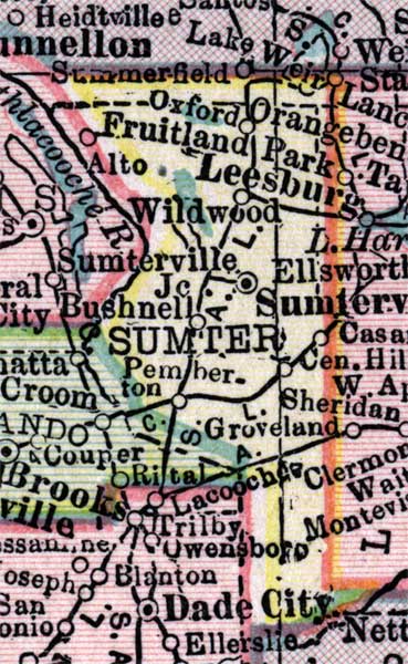 Map of Sumter County, Florida, 1916