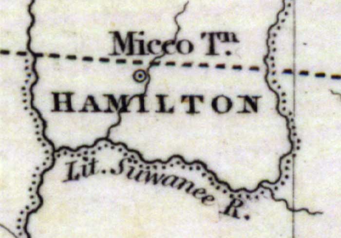 Map of Hamilton County, Florida, 1832