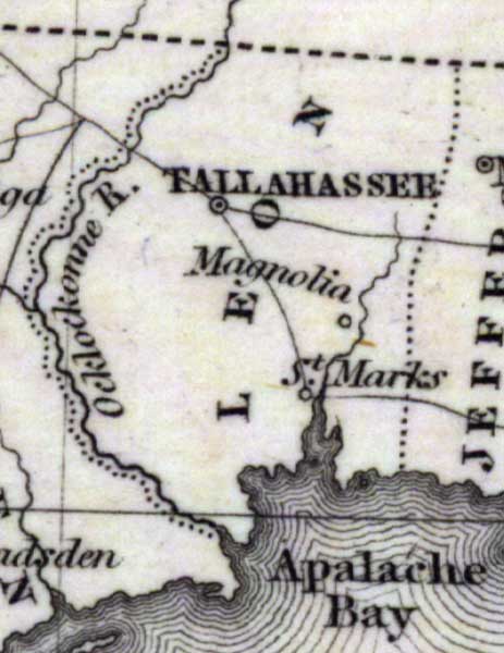 Map of Leon County, Florida, 1832