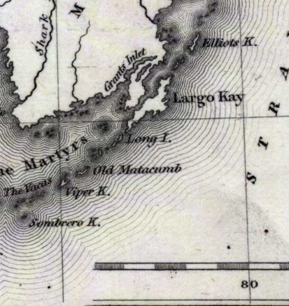 Map of Monroe County, Florida, 1832