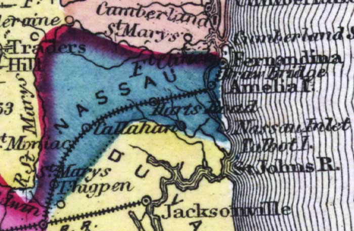Map of Nassau County, Florida, 1873