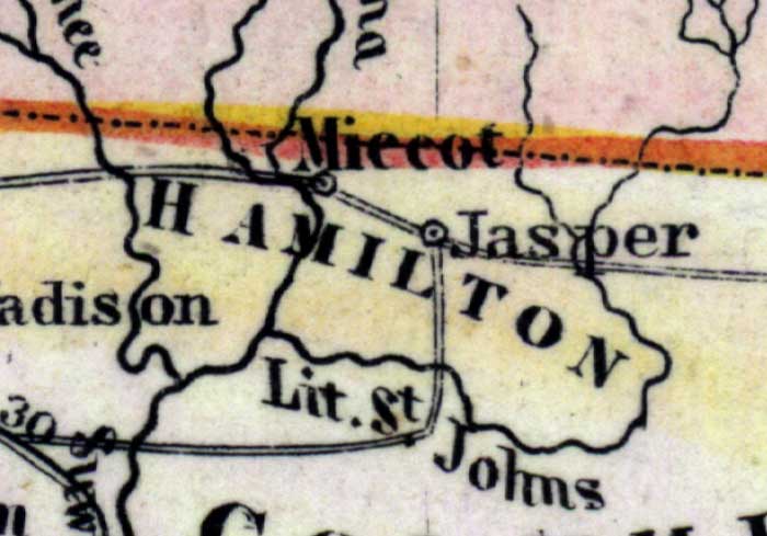 Map of Hamilton County, Florida, 1850
