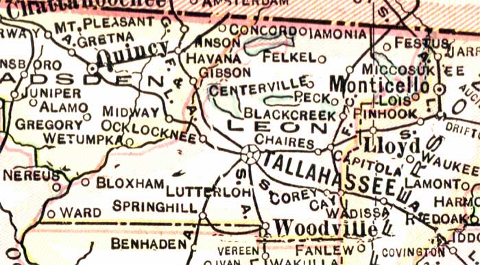 Map of Leon County, Florida, 1916