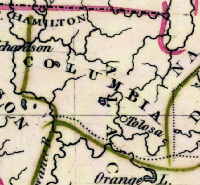 Map of Columbia County, Florida, 1835