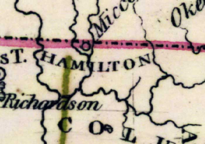 Map of Hamilton County, Florida, 1835