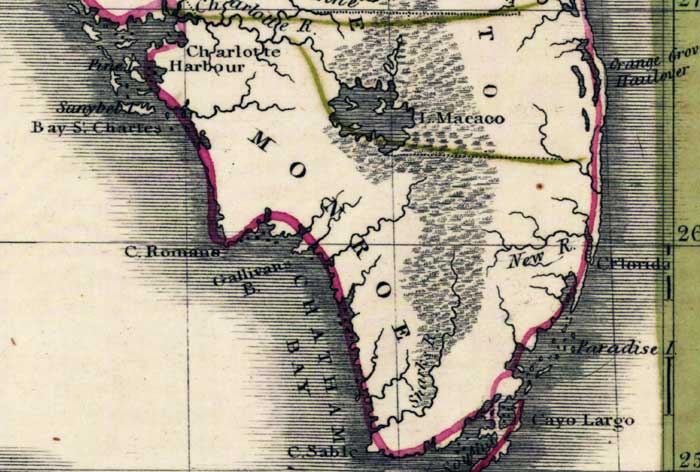 Map of Monroe County, Florida, 1835