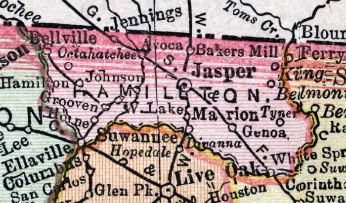 Map of Hamilton County, Florida, 1900