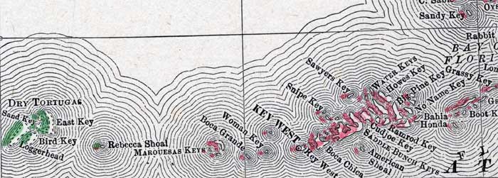 Map of Monroe County, Florida, 1900