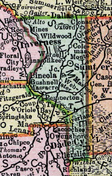 Map of Sumter County, Florida, 1900