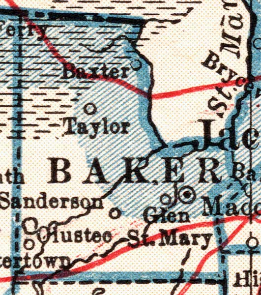 Map of Baker  County, Florida, 1921