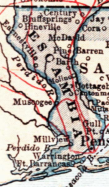 Map of Escambia County, Florida, 1921