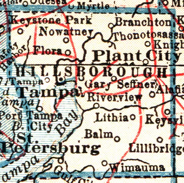 Map of Hillsborough County, Florida, 1921