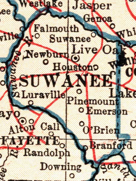 Map of Suwannee County, Florida, 1921