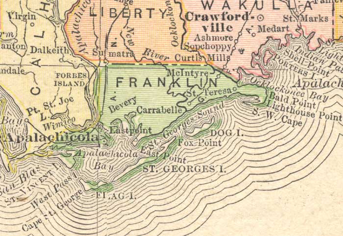Map of Franklin County, Florida, 1910