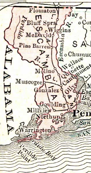 Map of Escambia County, Florida, 1911