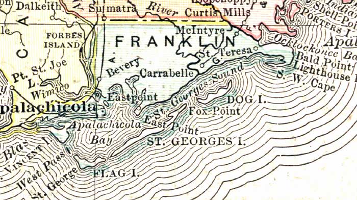 Map of Franklin County, Florida, 1911