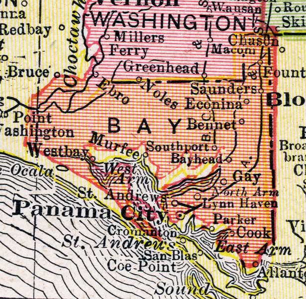 Map of Bay   County, Florida, 1917