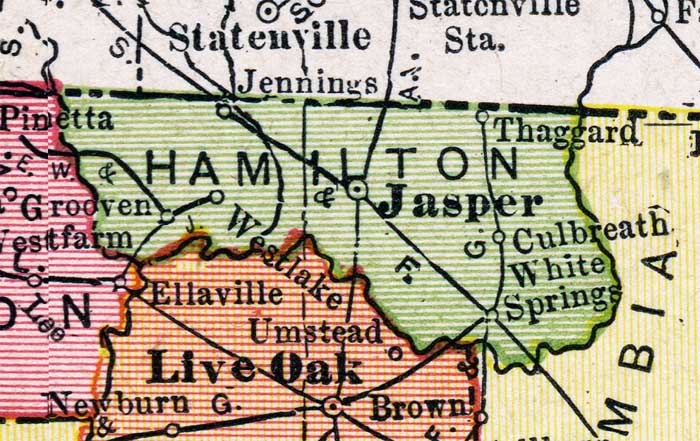 Map of Hamilton County, Florida, 1917