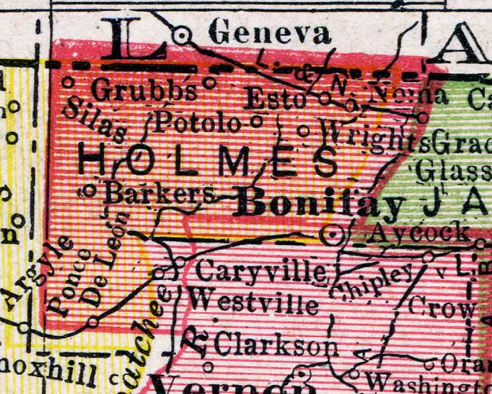Map of Holmes County, Florida, 1917