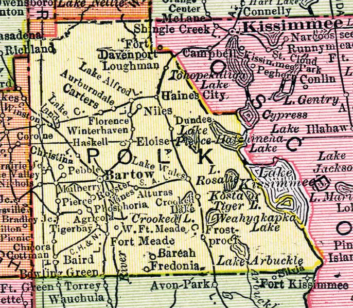 Map of Polk County, Florida, 1917