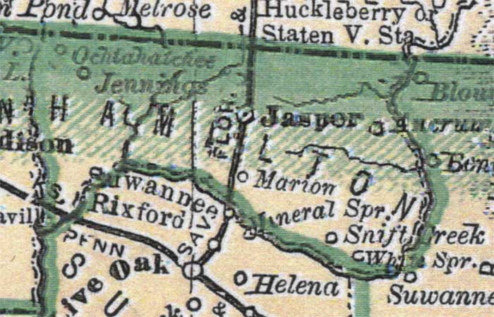 Map of Hamilton County, Florida, 1880