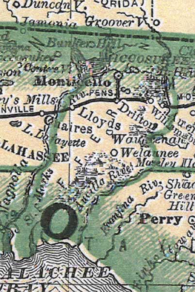 Map of Jefferson County, Florida, 1880