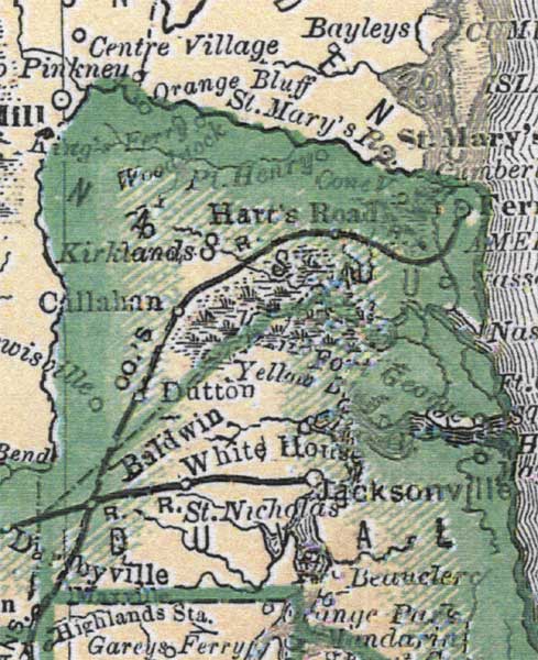 Map of Nassau County, Florida, 1880