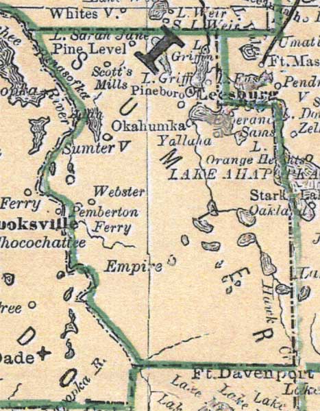 Map of Sumter County, Florida, 1880