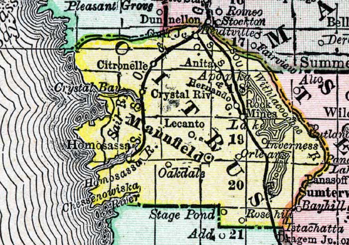 Map of Citrus County, Florida, 1888