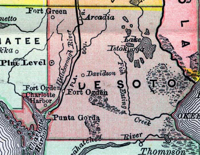 Map of De Soto County, Florida, 1890