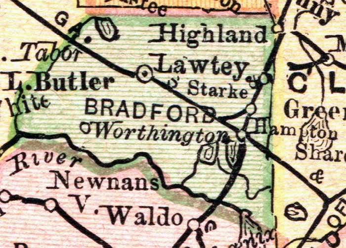 Map of Bradford  County, Florida, 1894