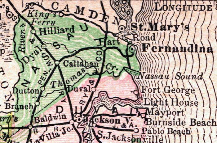 Map of Nassau County, Florida, 1894