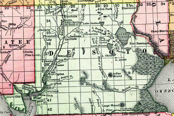 Map of De Soto County, Florida, 1898