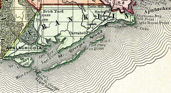 Map of Franklin County, Florida, 1898