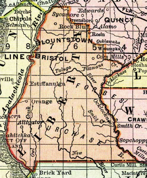 Map of Liberty County, Florida, 1898